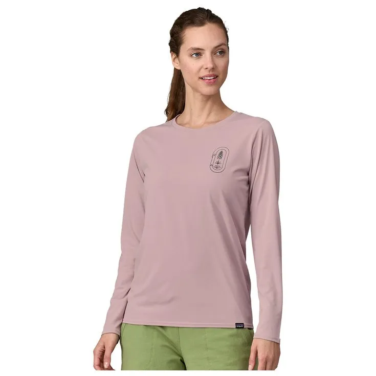 Wander-T-Shirt Patagonia ---W's LS Capilene Cool Daily Graphic Clean Climb Bloom Echo Purple
